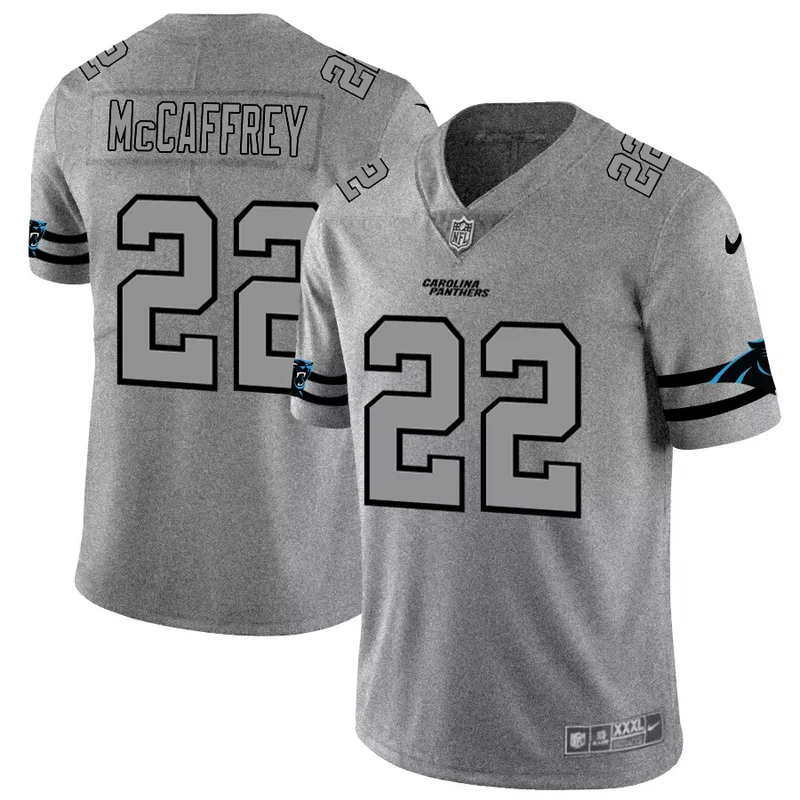 Carolina Panthers #22 McCaffrey NFL Ash Gray Jersey