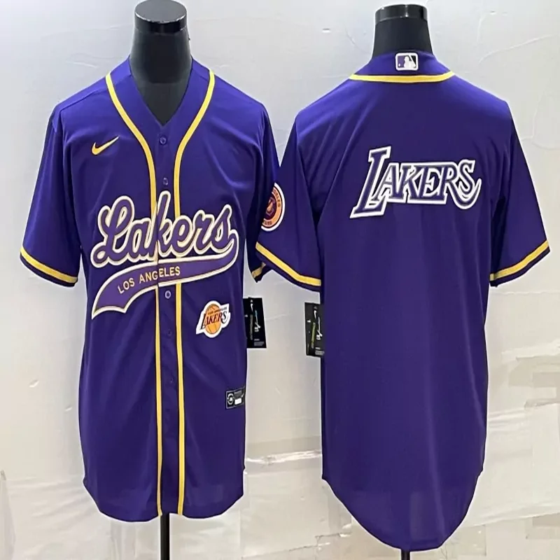 Los Angeles Lakers #24 Bryant NBA White Baseball Jersey - Image 3
