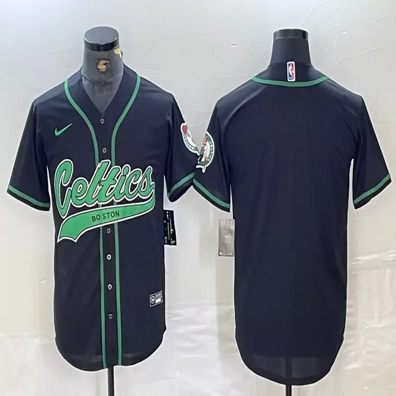 Boston Celtics #0 Tatum NBA Black Baseball Jersey - Image 5