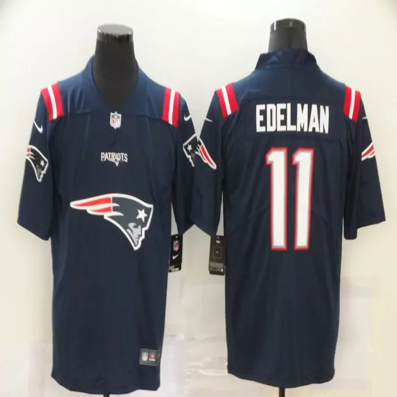 New England Patriots #54 Bruschi NFL Green Camouflage American Flag Jersey - Image 4