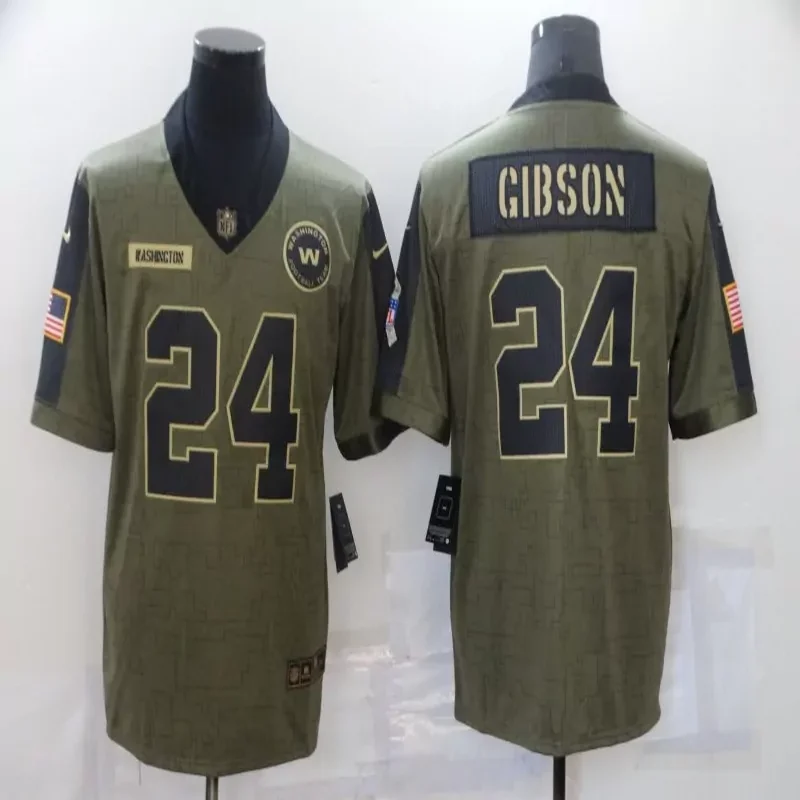 Washington Commanders #21 Taylor NFL Black Gold Jersey - Image 5