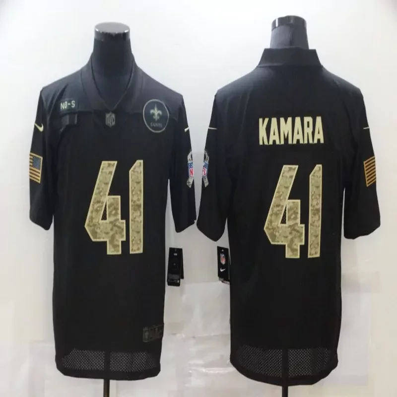 New Orleans Saints #94 Jordan NFL Black Gold Jersey - Image 4
