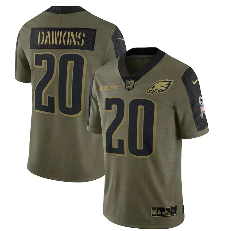 Philadelphia Eagles #20 Dawkins NFL Green Camouflage Jersey