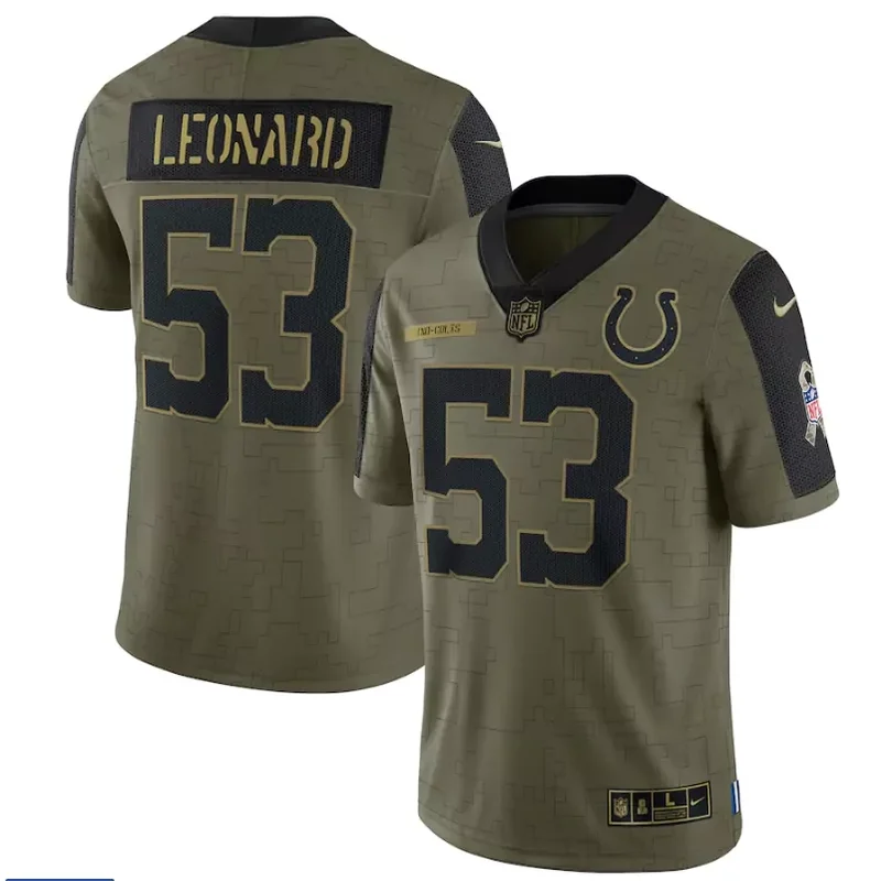 Indianapolis Colts #56 Nelson NFL Black Matte Jersey - Image 3