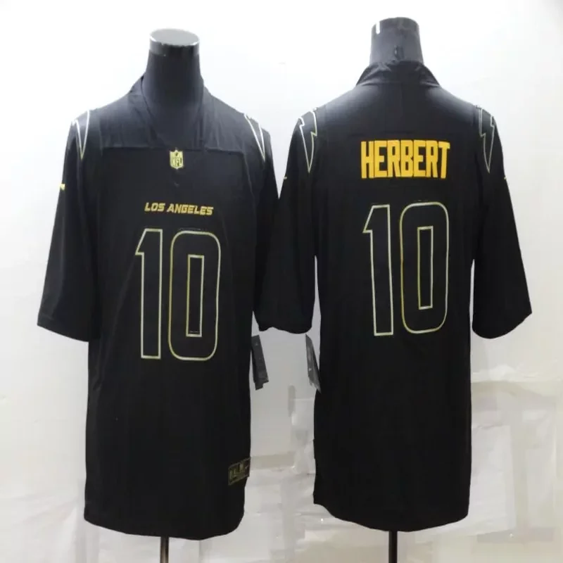 Los Angeles Chargers #10 Herbert NFL Black Gold Jersey