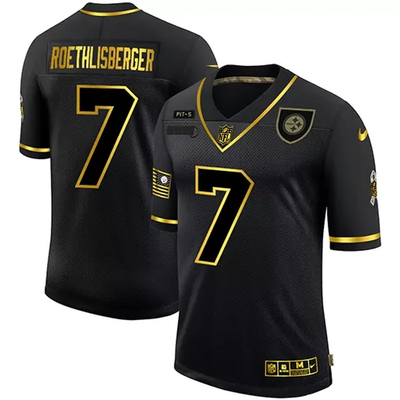 Pittsburgh Steelers #90 Watt NFL Black Gold Jersey - Image 2