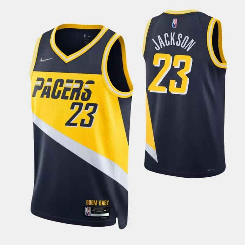 indiana pacers #23 isaiah jackson 75th anniversary city black Basketball jersey