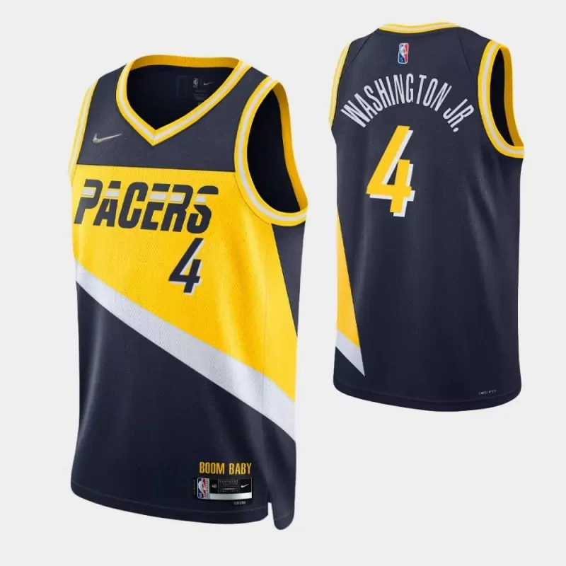 Indiana Pacers #88 goga bitadze black navy 2022 23 city edition swingman jersey Basketball jersey - Image 5