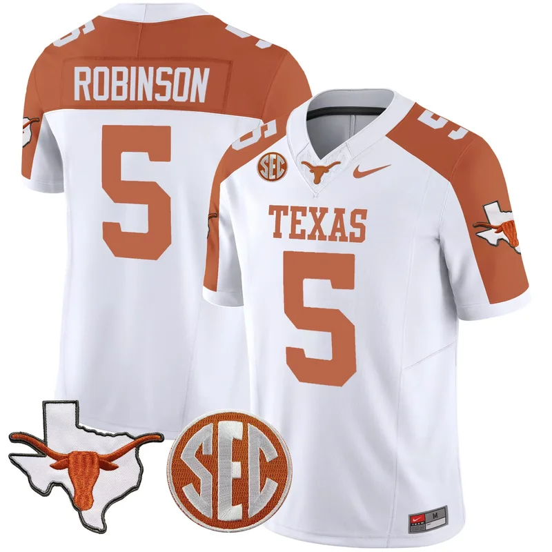 Black Alternate #1 Team texas longhorns state map sec patch jersey v2 all stitched - Image 2