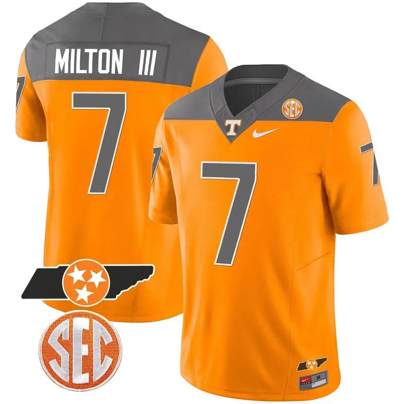 Jabari Small Smoke Gray tennessee volunteers 2023 Alternate jersey v4 all stitched - Image 3