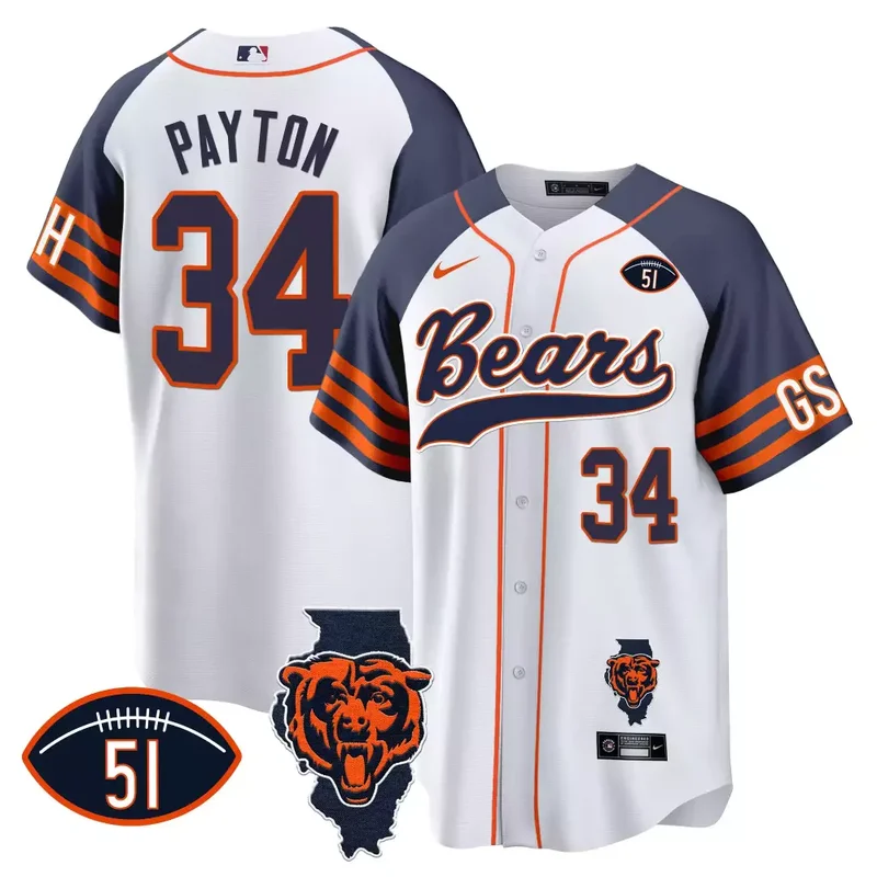 Inverted Justin Fields Bears Illinois Patch Baseball Jersey All Stitched - Image 5