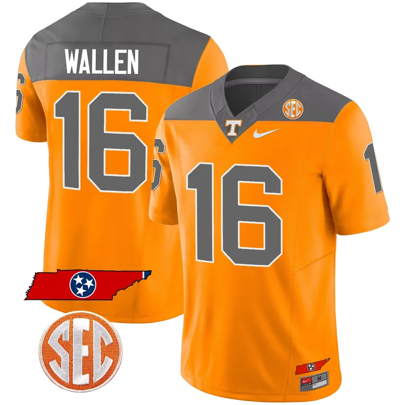 Inverted Morgan Wallen tennessee volunteers 2023 Alternate jersey v2 all stitched