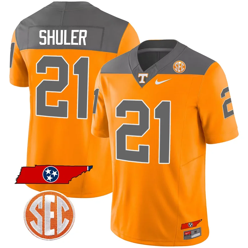Inverted Navy Shuler tennessee volunteers 2023 Alternate jersey v3 all stitched - Image 3