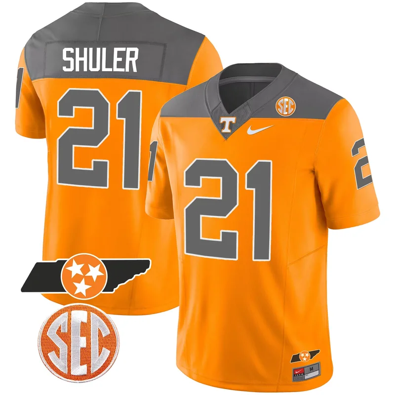 Inverted Navy Shuler tennessee volunteers 2023 Alternate jersey v3 all stitched