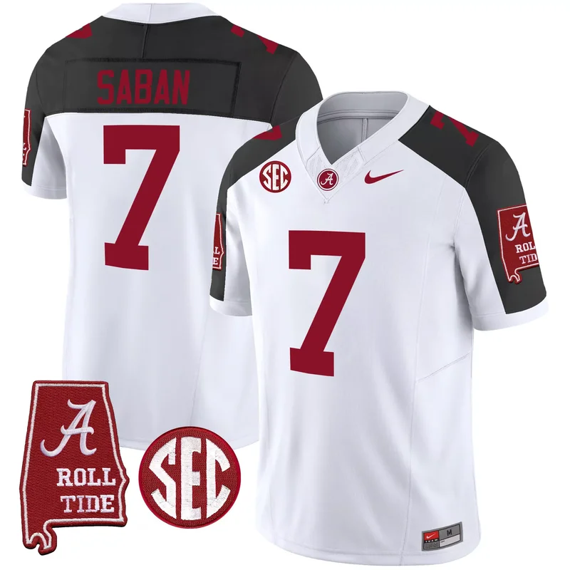Black Nick Saban alabama crimson tide rose bowl patch jersey all stitched - Image 4