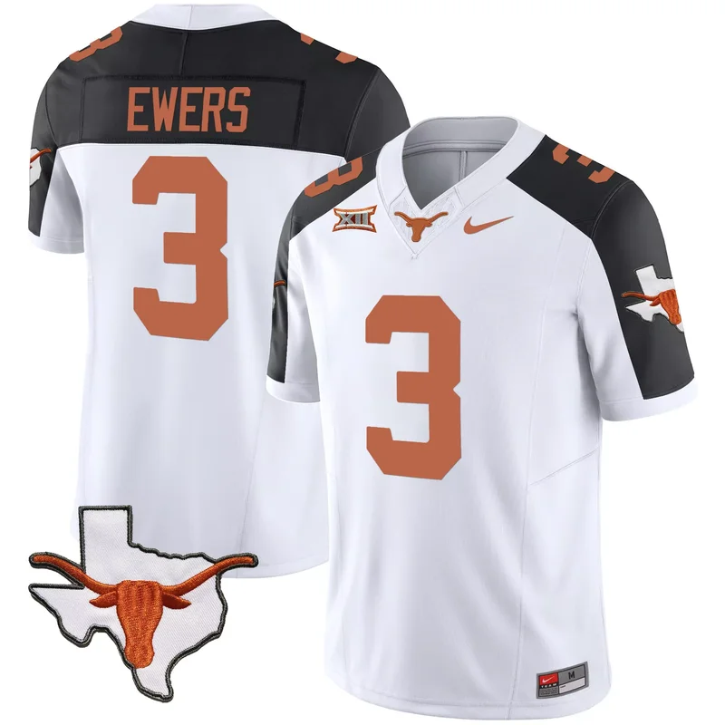 Inverted Quinn Ewers texas longhorns jersey v2 all stitched