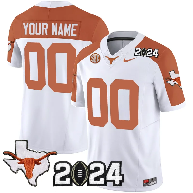 Inverted texas longhorns 2024 vapor custom jersey all stitched