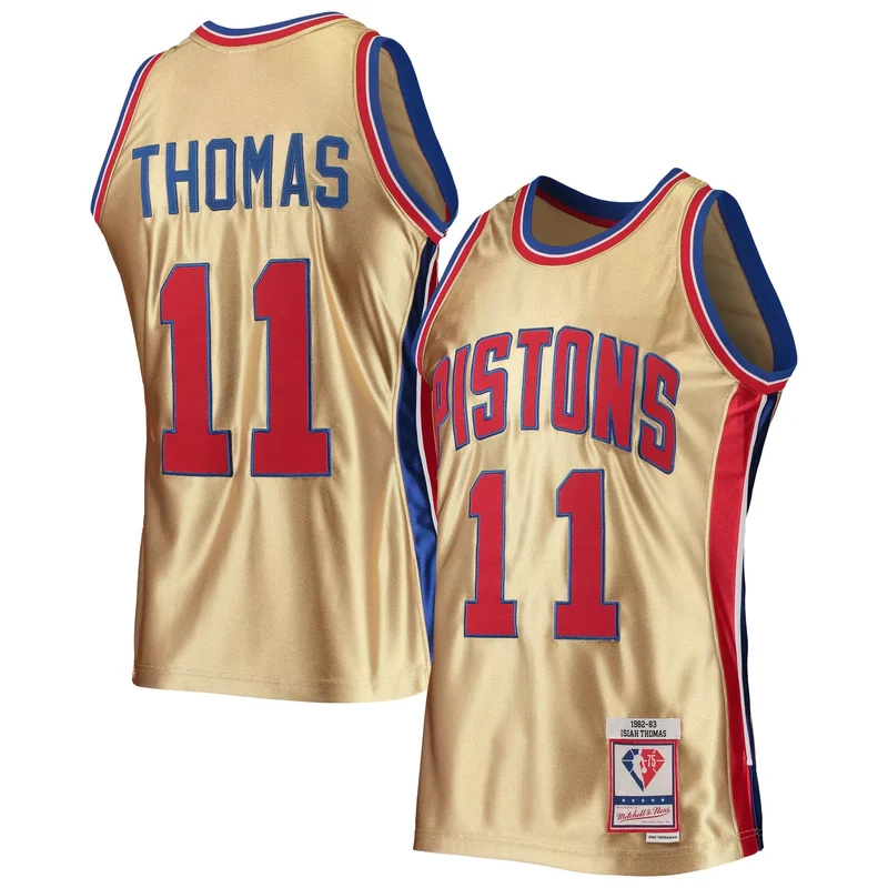 Isaiah Thomas Detroit Pistons 75th Anniversary 1982-83 Hardwood Classics Jersey - Gold NBA