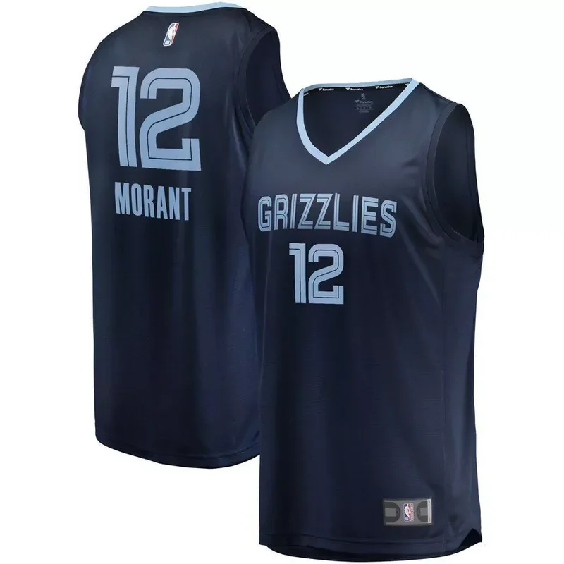 Ja Morant Memphis Grizzlies 2019 NBA Draft First Round Pick Fast Break Jersey Navy Icon 2019