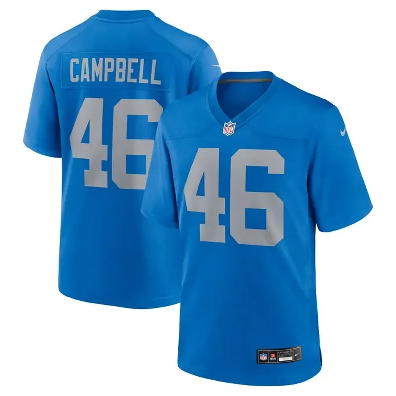 Mekhi Wingo Detroit Lions Womens Team Game Jersey Blue - Image 3