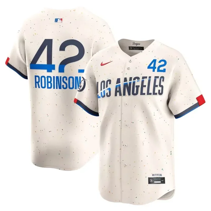 Jackie Robinson Los Angeles Dodgers 2024 City Connect Player Jersey Cream