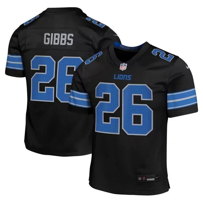 Jahmyr Gibbs Detroit Lions Alternate Player Game Jersey Black