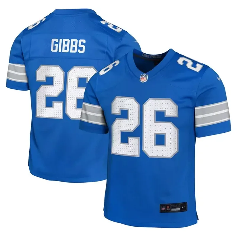 Terrion Arnold Detroit Lions Player Game Jersey Blue - Image 5