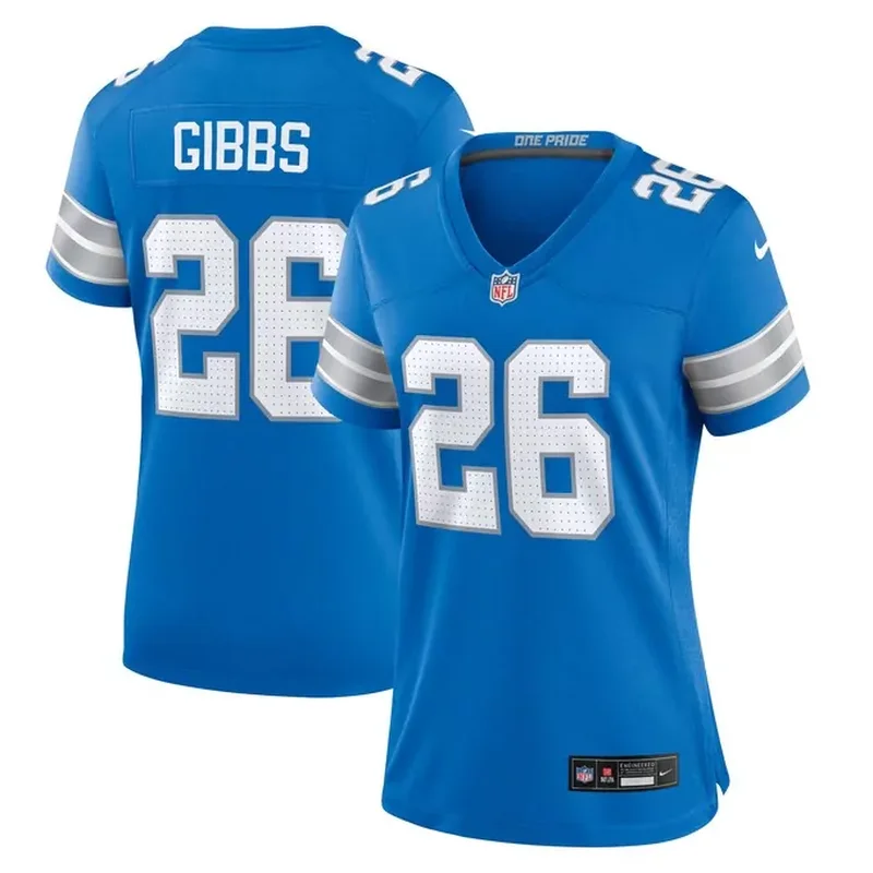 Detroit Lions Womens Alternate Custom Game Jersey Black - Image 4