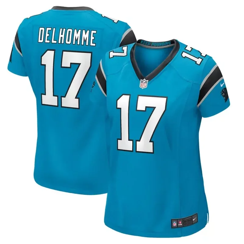 Justin McCray Carolina Panthers Alternate Game Jersey Blue - Image 5