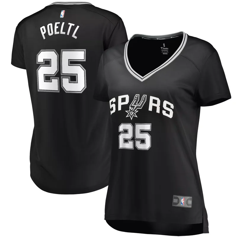 Jakob Poeltl San Antonio Spurs Fast Break Player Jersey - Icon Edition - Black NBA