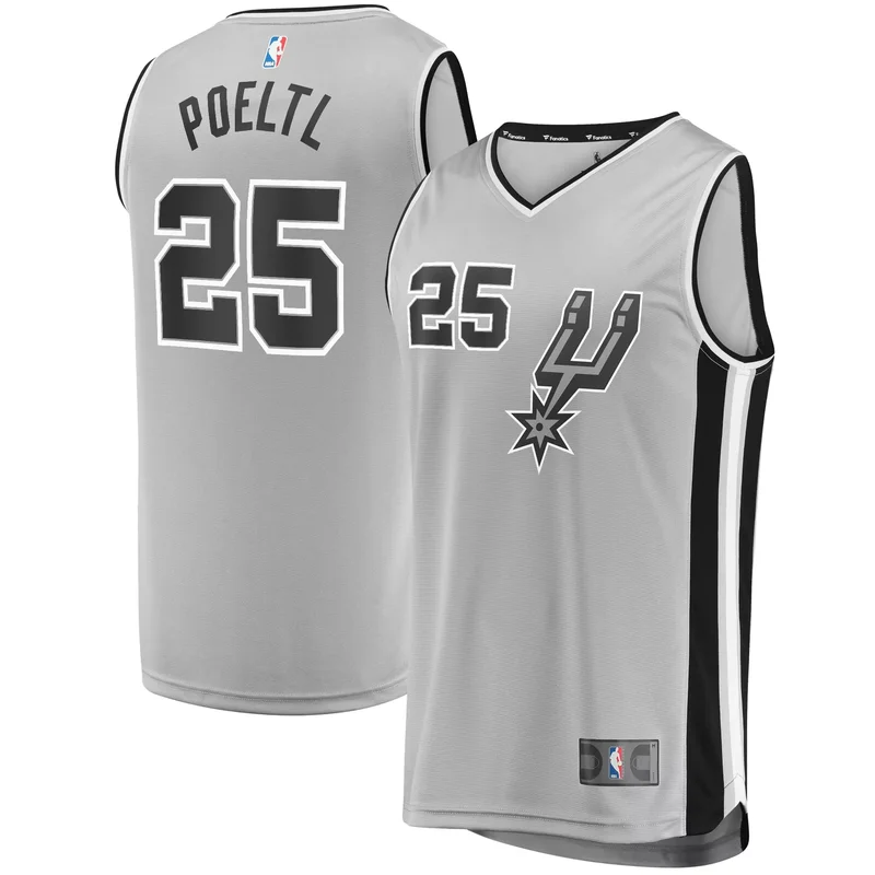 Jakob Poeltl San Antonio Spurs Fast Break Player Jersey - Statement Edition - Silver NBA