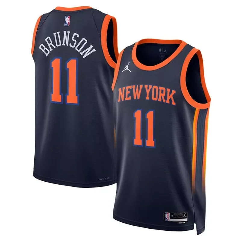 Jalen Brunson New York Knicks Jordan Brand Unisex Player Jersey Statement Edition Navy