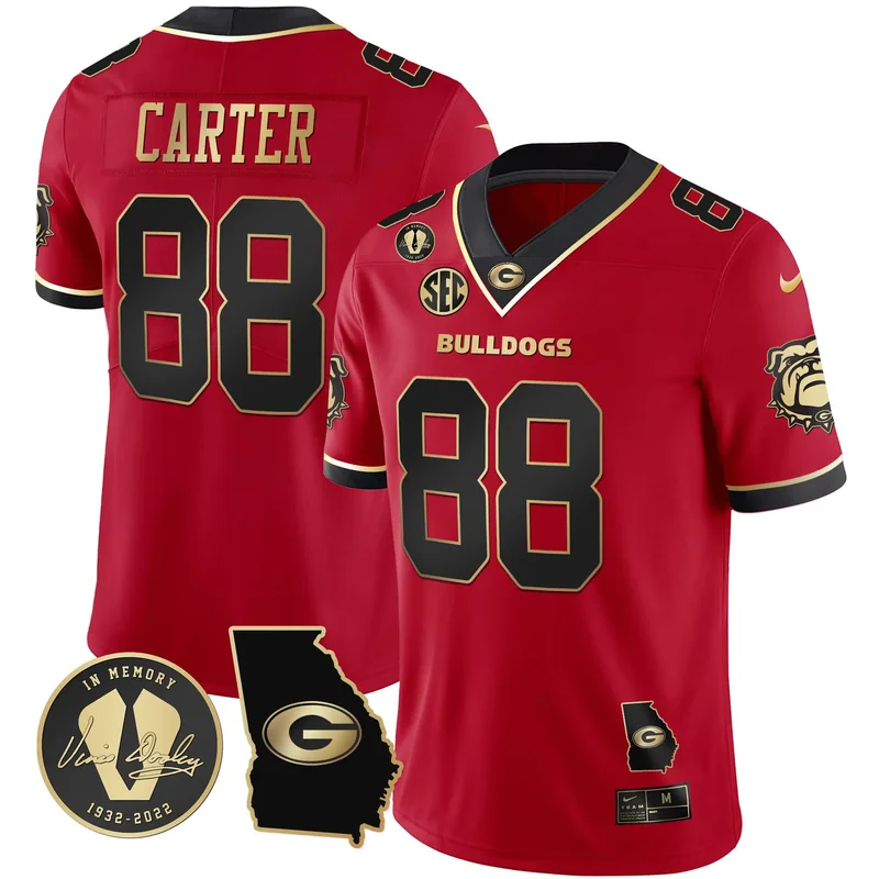 Alternate Jalen Carter georgia bulldogs 2023 jersey georgia map all stitched - Image 3