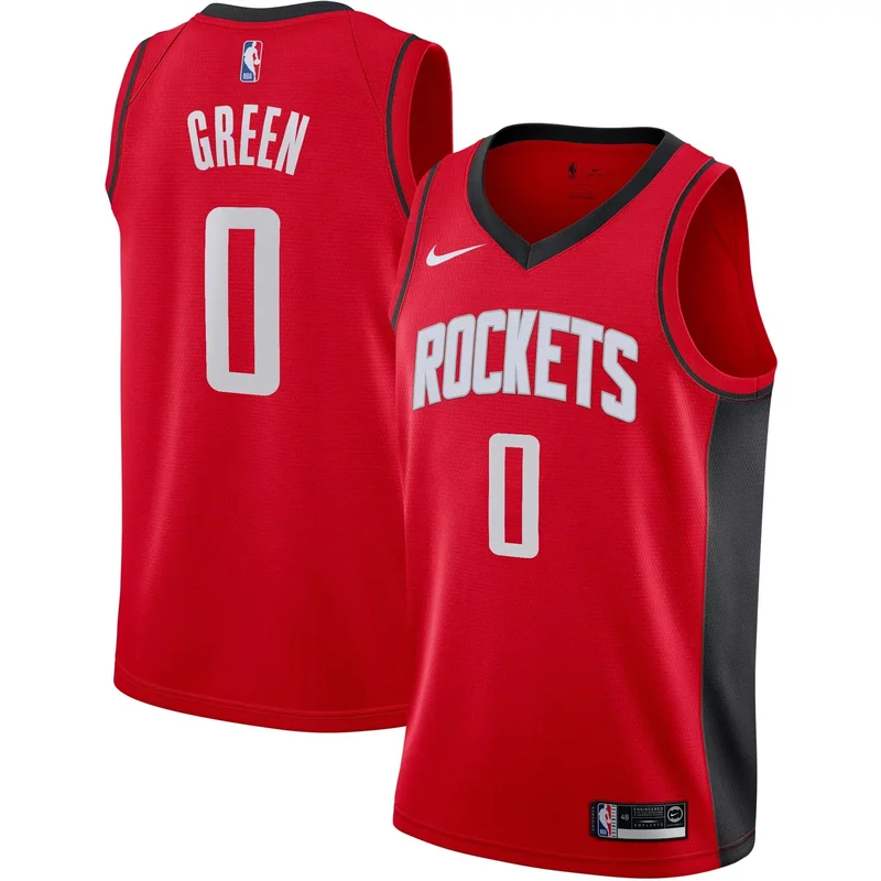 Jalen Green Houston Rockets 2021 NBA Draft First Round Pick Red Icon Jersey Houston Rockets Fans
