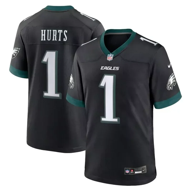 Philadelphia Eagles Womens Alternate Custom Game Jersey Black - Image 4
