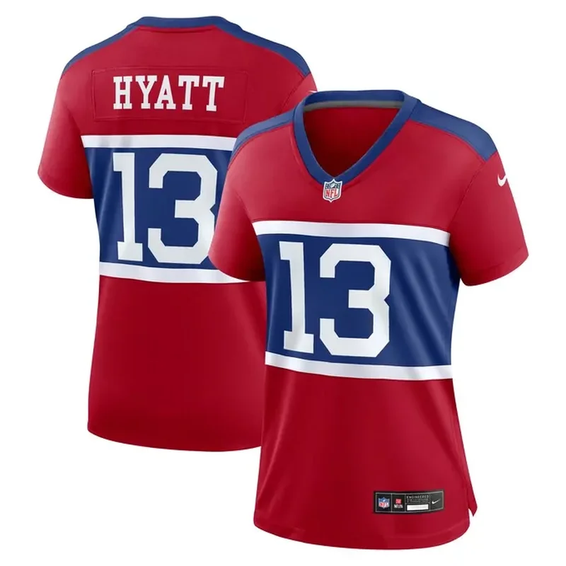 Jalin Hyatt New York Giants Womens Alternate Player Game Jersey Century Red