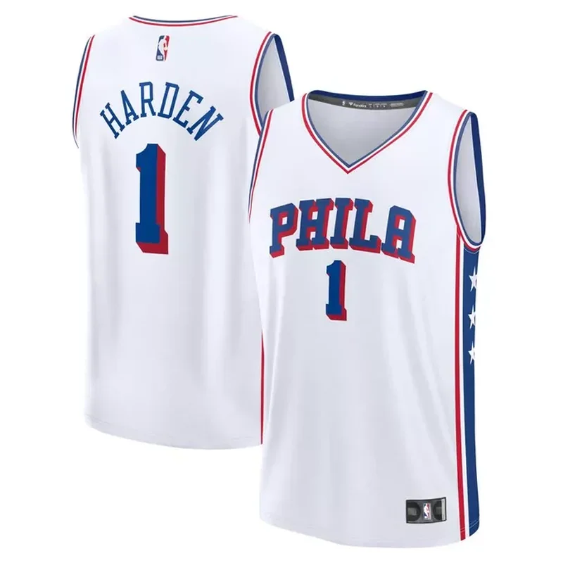 James Harden Philadelphia 76ers Fast Break Jersey Association Edition White