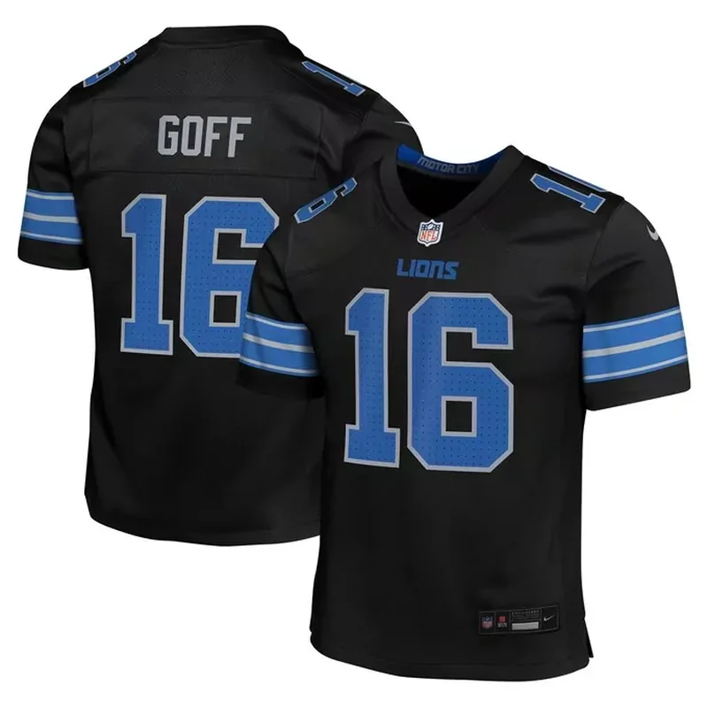 Detroit Lions Womens Alternate Custom Game Jersey Black - Image 5