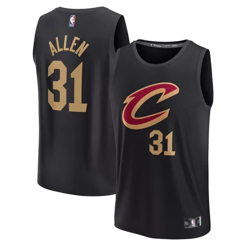 Jarrett Allen Cleveland Cavaliers Fast Break Player Jersey Black Statement Edition