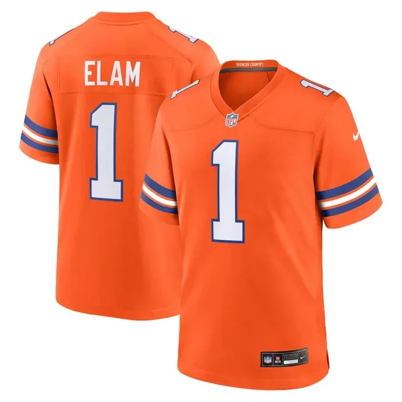 Jason Elam Denver Broncos Mile High Collection 1977 Throwback Retired Player Game Jersey Orange