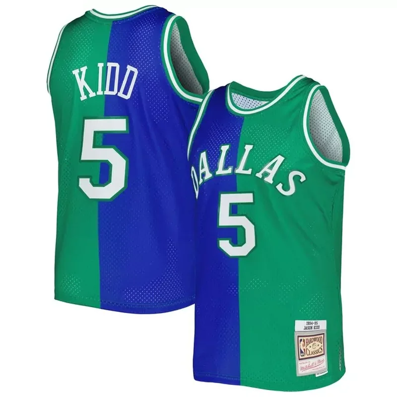 Jason Kidd Dallas Mavericks Classics 1994/95 Split Jersey Blue/Green