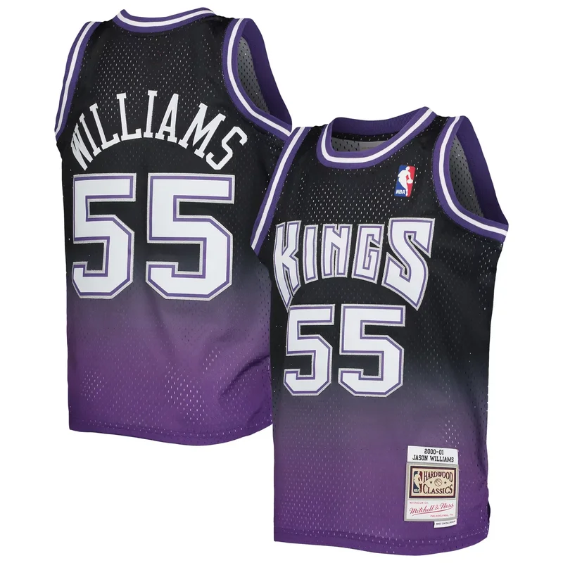 Jason Williams Sacramento Kings 2000-01 Hardwood Classics Fadeaway Jersey - Black/purple NBA