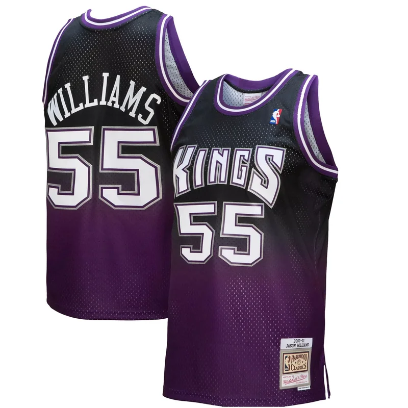 Jason Williams Sacramento Kings 2000/01 Hardwood Classics Fadeaway Player Jersey - Purple/black NBA