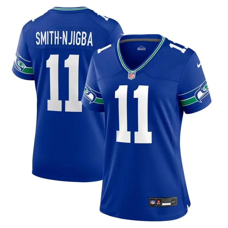 Jaxon Smith-Njigba Seattle Seahawks Womens Throwback Player Game Jersey Royal