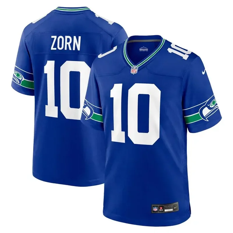 Jim Zorn Seattle Seahawks Throwback Retired Player Game Jersey Royal