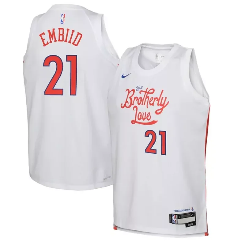 Philadelphia 76ers Custom Fast Break Jersey White Association Edition - Image 3