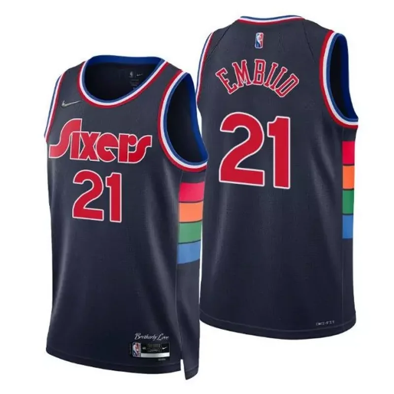 Black Gold philadelphia 76ers swingman custom jersey all stitched - Image 4