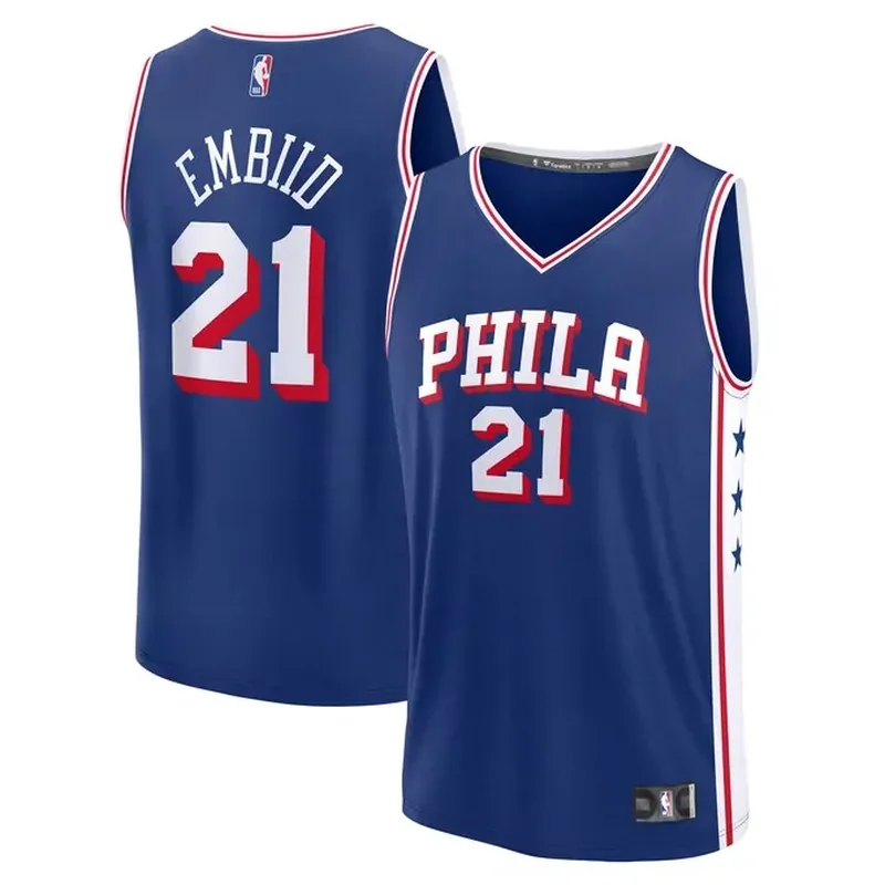 Joel Embiid Philadelphia 76ers Fast Break Player Jersey Icon Edition Royal