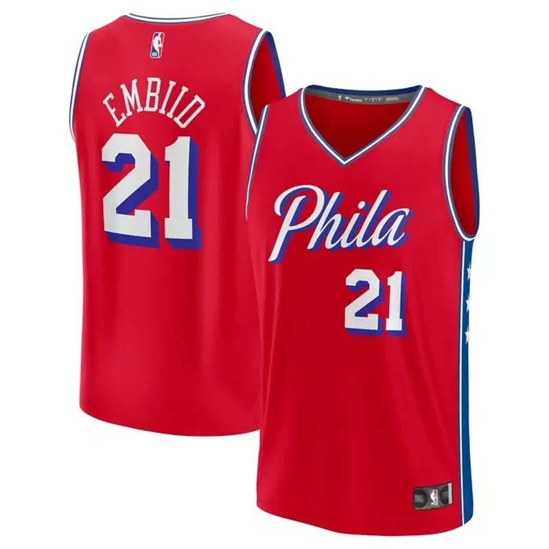 Joel Embiid Philadelphia 76ers Fast Break Player Jersey Statement Edition Red