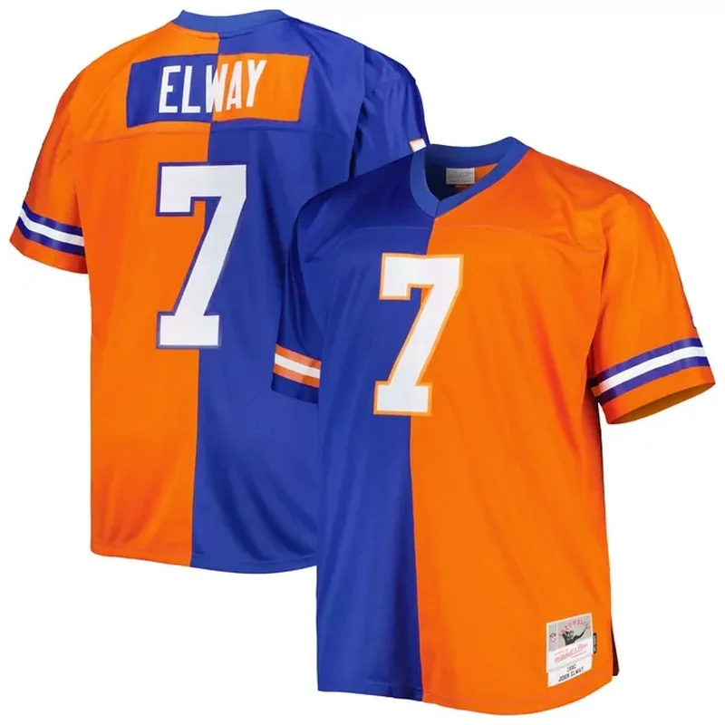 John Elway Denver Broncos Split Legacy Retired Player Jersey Royal/Orange